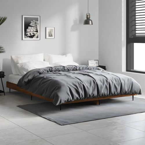 Cadre De Lit Sans Matelas Chêne Marron 140x190 Cm