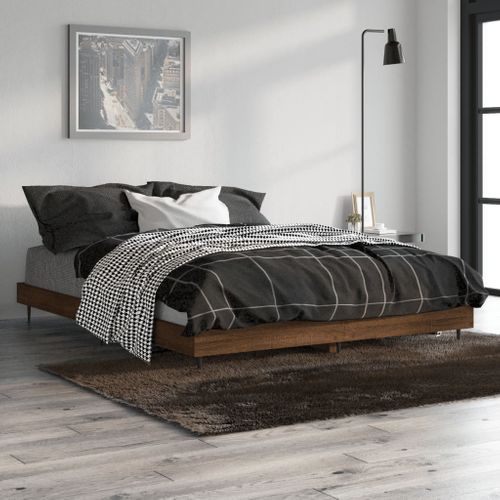 Cadre De Lit Sans Matelas Chêne Marron 135x190 Cm