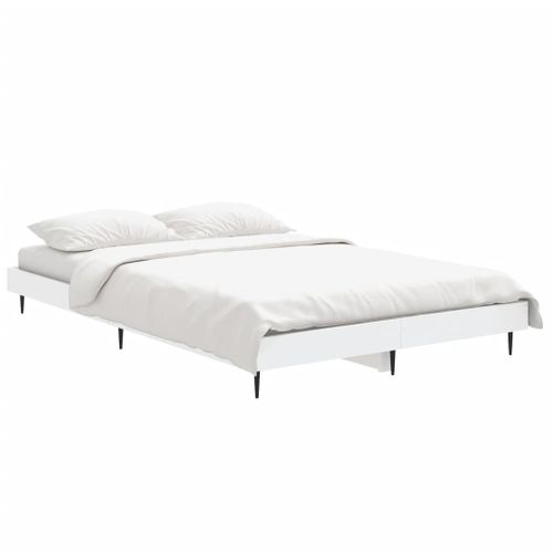 Cadre De Lit Sans Matelas Blanc 120x190 Cm Bois Contreplaqué