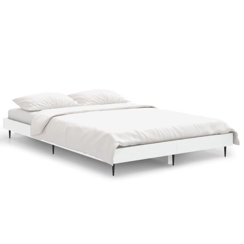 Cadre De Lit Sans Matelas Blanc 120x190 Cm Bois Contreplaqué