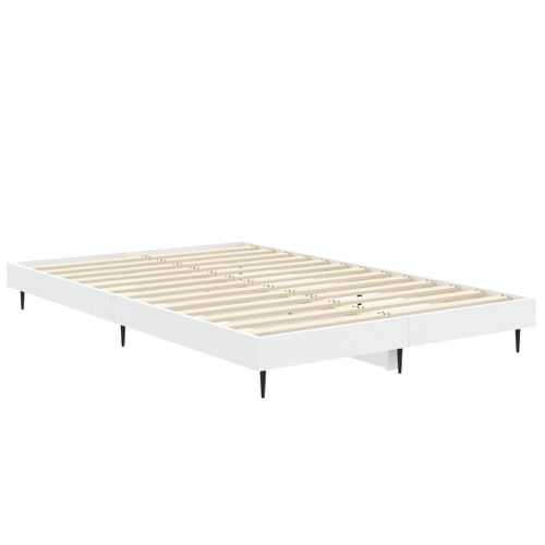 Cadre De Lit Sans Matelas Blanc 120x190 Cm Bois Contreplaqué