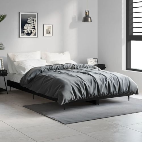 Cadre De Lit Sans Matelas Noir 120x190 Cm Bois Contreplaqué