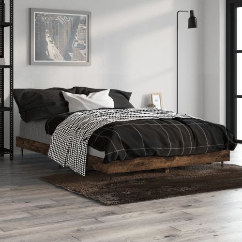 Cadre De Lit Sans Matelas Chêne Fumé 120x190 Cm Bois Ingénierie