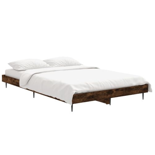 Cadre De Lit Sans Matelas Chêne Fumé 120x190 Cm Bois Ingénierie