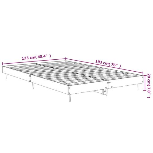Cadre De Lit Sans Matelas Chêne Fumé 120x190 Cm Bois Ingénierie