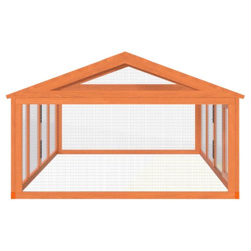 Enclos Animaux Marron 200x112,5x74 Cm Bois Massif De Pin