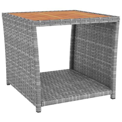 Ensemble De Salon De Jardin 2 PCs Gris Poly Rotin Et Acacia