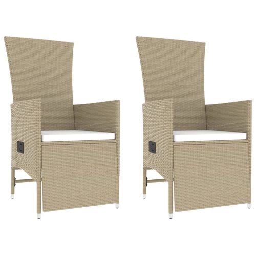 Ensemble De Salon De Jardin 3 PCs Beige Poly Rotin Et Acier