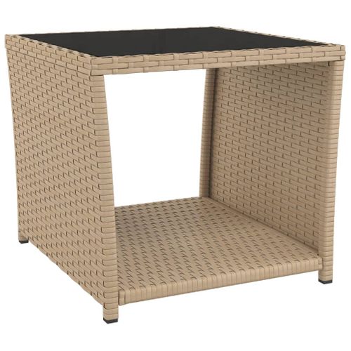 Ensemble De Salon De Jardin 3 PCs Beige Poly Rotin Et Acier