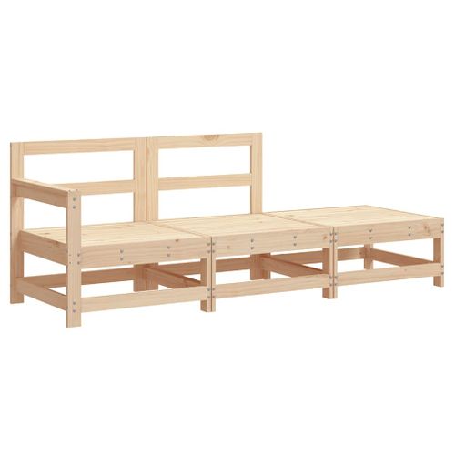 Salon De Jardin 3 Pièces Avec Coussins Bois Massif