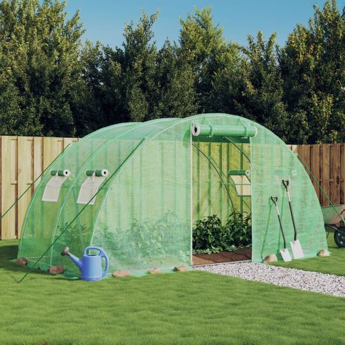 Serre Avec Cadre En Acier Vert 8 M² 4x2x2 M