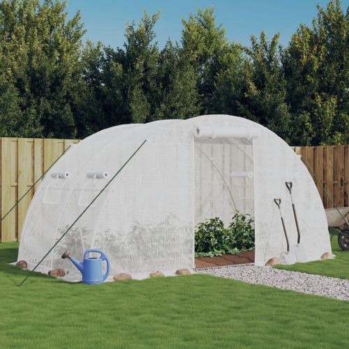 Serre Avec Cadre En Acier Blanc 8 M² 4x2x2 M