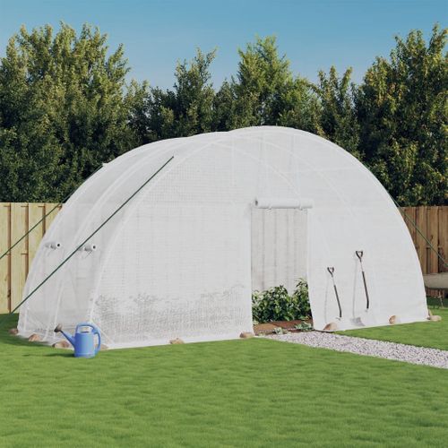 Serre Avec Cadre En Acier Blanc 12 M² 6x2x2,85 M