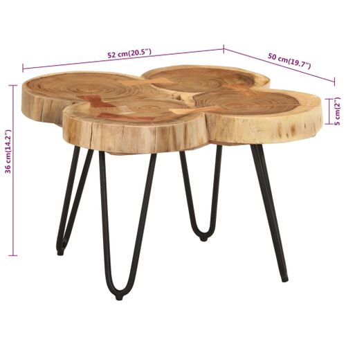 Table Basse 36 Cm 4 Troncs Bois D'acacia Massif