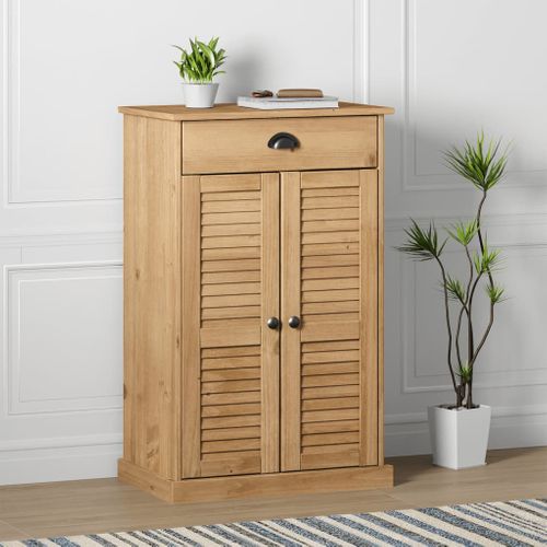 Armoire à Chaussures Vigo 60x35x96 Cm Bois Massif De Pin