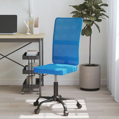 Chaise De Bureau Réglable En Hauteur Bleu Tissu En Maille