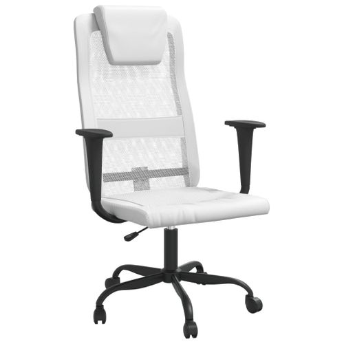 Chaise De Bureau Réglable En Hauteur Blanc
