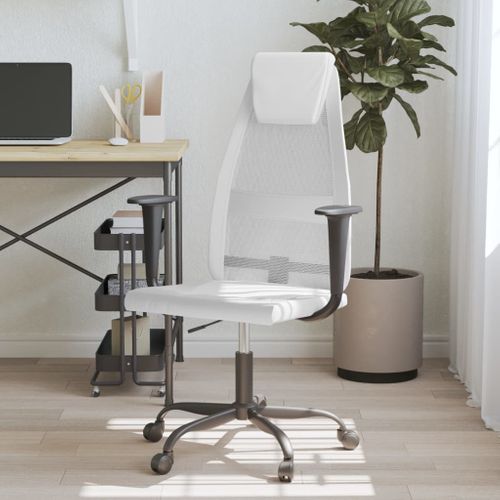 Chaise De Bureau Réglable En Hauteur Blanc
