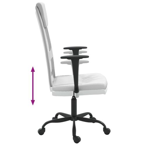 Chaise De Bureau Réglable En Hauteur Blanc