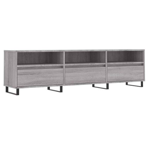 Meuble TV Sonoma Gris 150x30x44,5 Cm Bois Contreplaqué