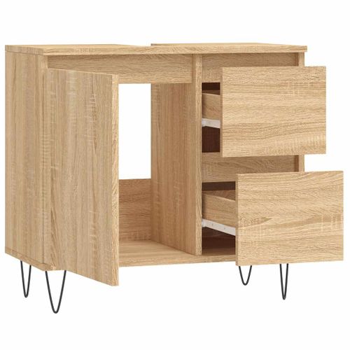 Armoire Salle De Bain Chêne Sonoma 65x33x60 Cm