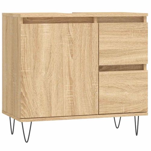 Armoire Salle De Bain Chêne Sonoma 65x33x60 Cm