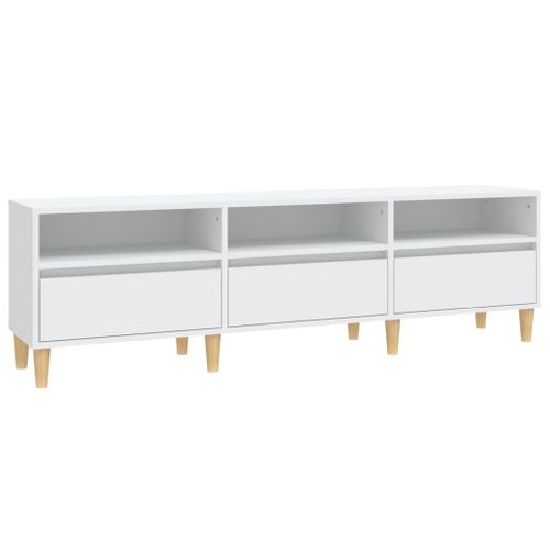 Meuble TV Blanc 150x30x44,5 Cm Bois Contreplaqué