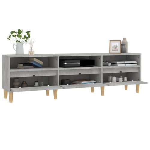 Meuble TV Gris Béton 150x30x44,5 Cm Bois Contreplaqué