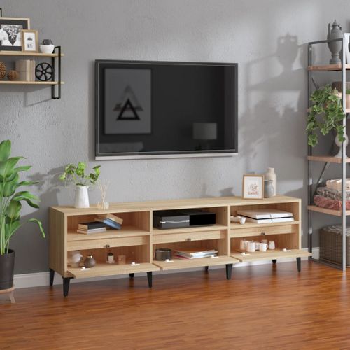 Meuble TV Chêne Sonoma 150x30x44,5 Cm Bois Contreplaqué