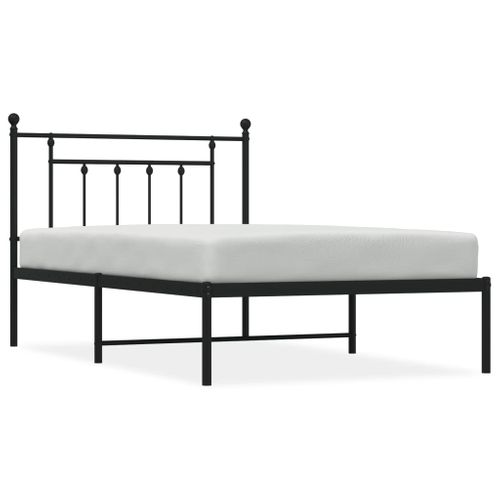 Cadre De Lit Métal Sans Matelas Avec Tête De Lit Noir 107x203cm