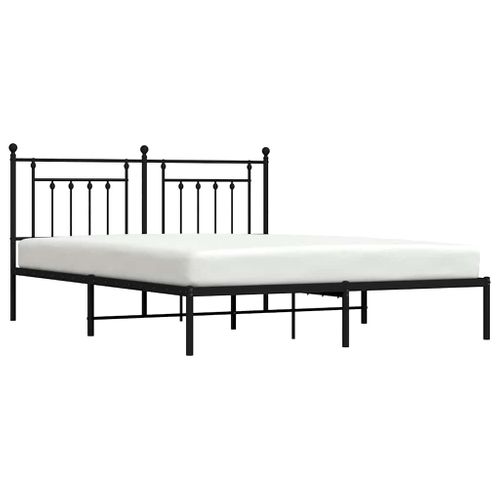 Cadre De Lit Métal Sans Matelas Avec Tête De Lit Noir 183x213cm