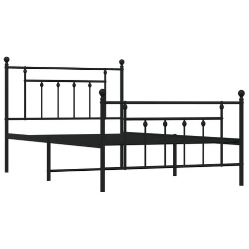 Cadre De Lit Métal Sans Matelas Avec Pied De Lit Noir 107x203cm