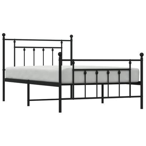 Cadre De Lit Métal Sans Matelas Avec Pied De Lit Noir 107x203cm