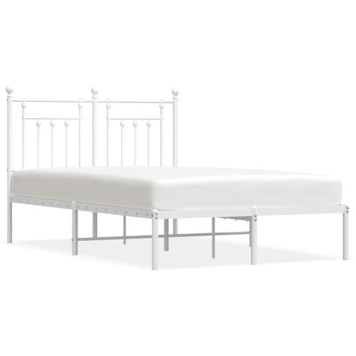 Cadre De Lit Métal Sans Matelas Et Tête De Lit Blanc 120x190 Cm