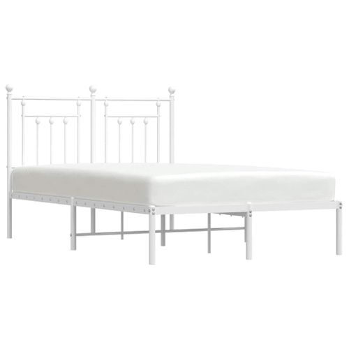 Cadre De Lit Métal Sans Matelas Et Tête De Lit Blanc 120x190 Cm