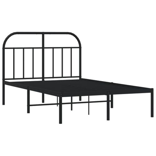 Cadre De Lit Métal Sans Matelas Avec Tête De Lit Noir 120x190cm