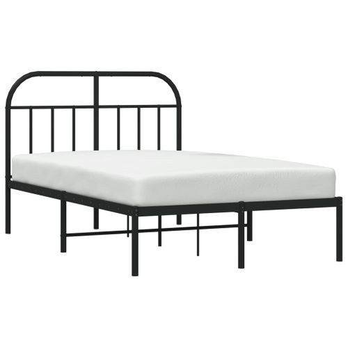 Cadre De Lit Métal Sans Matelas Avec Tête De Lit Noir 120x190cm