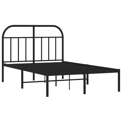 Cadre De Lit Métal Sans Matelas Avec Tête De Lit Noir 120x200cm