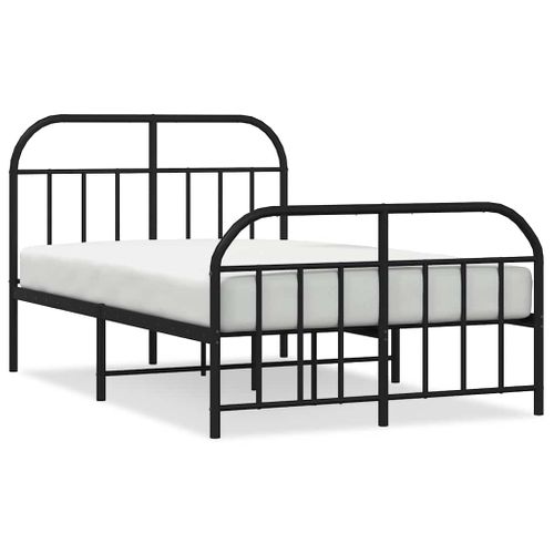 Cadre De Lit Métal Sans Matelas Avec Pied De Lit Noir 120x190cm