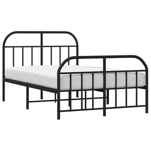 Cadre De Lit Métal Sans Matelas Avec Pied De Lit Noir 120x190cm