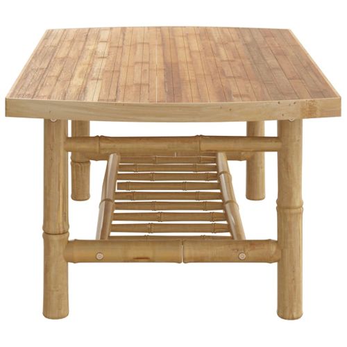 Table Basse De Jardin 90x55x37 Cm Bambou Bout De Canapé Table D'appoint Salon Intérieur