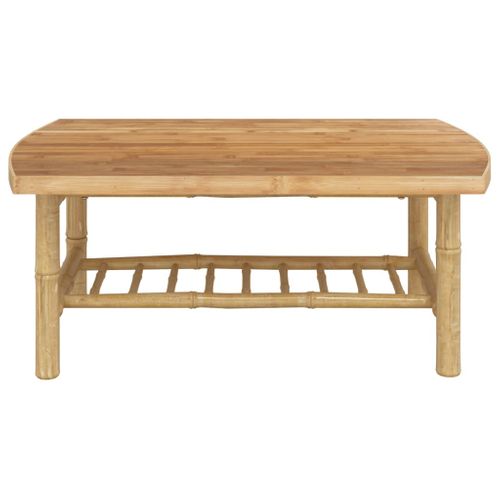 Table Basse De Jardin 90x55x37 Cm Bambou Bout De Canapé Table D'appoint Salon Intérieur