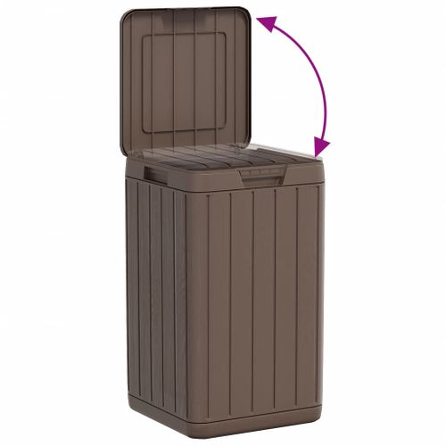 Poubelle D'extérieur Marron 38x38x65 Cm Pp