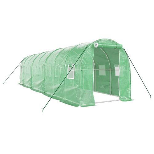 Serre Avec Cadre En Acier Vert 16 M² 8x2x2 M
