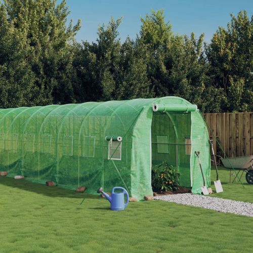 Serre Avec Cadre En Acier Vert 32 M² 16x2x2 M