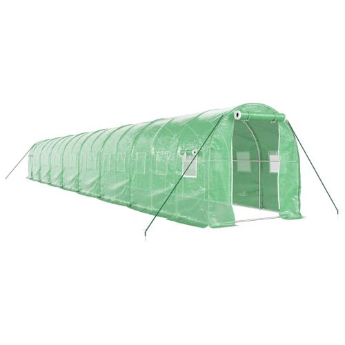 Serre Avec Cadre En Acier Vert 32 M² 16x2x2 M