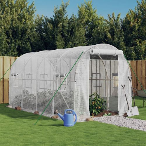 Serre Avec Cadre En Acier Blanc 8 M² 4x2x2 M