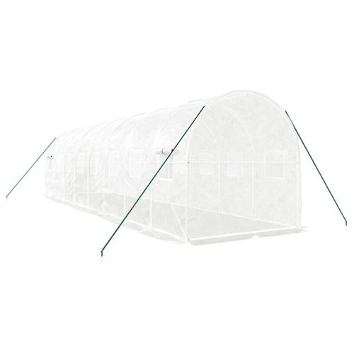 Serre Avec Cadre En Acier Blanc 16 M² 8x2x2 M