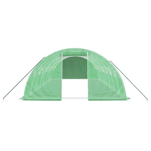 Serre Avec Cadre En Acier Vert 32 M² 8x4x2 M