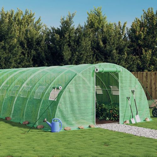 Serre Avec Cadre En Acier Vert 56 M² 14x4x2 M